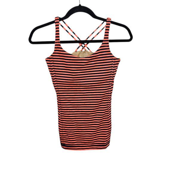 Lululemon Athletica Free To Be Classic Light Flare Inkwell Sea Stripe Tank Top 6 - Picture 1 of 9